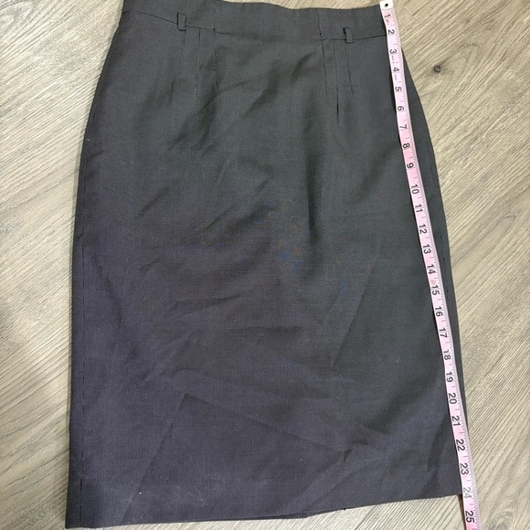 Ann Taylor High Rise Pencil Skirt Sz 0 Gray Work Office Back Slit Zip Career - Picture 4 of 7